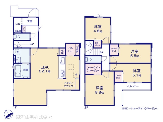 G00373661 千葉県千葉市花見川区浪花町 新築一戸建て 4699万円【間取図】