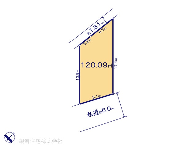 G00373671 埼玉県川口市大字安行小山 土地 2580万円【区画図】