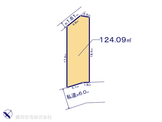 G00373672 埼玉県川口市大字安行小山 土地 2530万円【区画図】