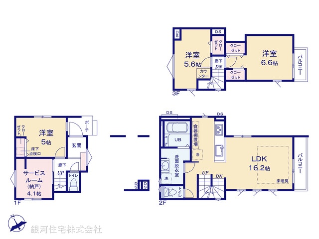 G00373732 千葉県市川市鬼越２丁目 新築一戸建て 5480万円【間取図】