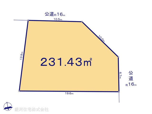 G00373748 東京都立川市若葉町３丁目 土地 6980万円【区画図】