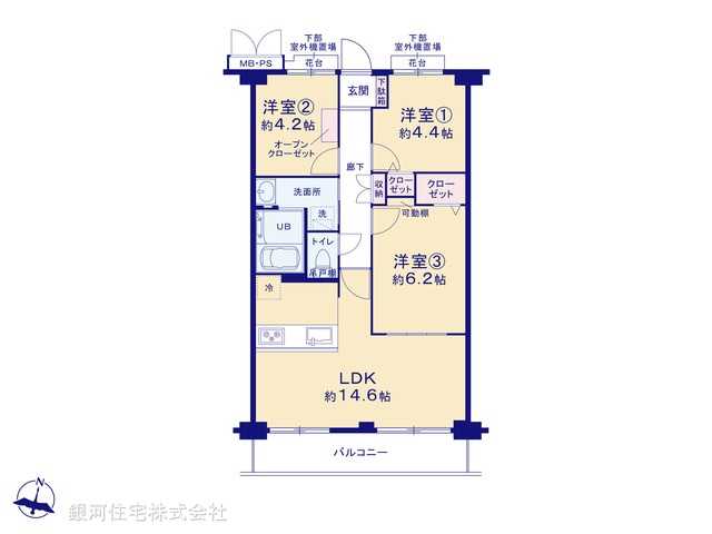 G00373768 神奈川県平塚市松風町 中古マンション 2890万円【間取図】