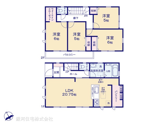 G00373779 千葉県市川市本北方１丁目 新築一戸建て 4990万円【間取図】