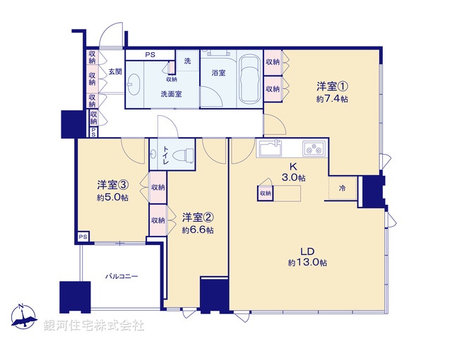 G00373808 東京都江東区豊洲３丁目 中古マンション 1億9300万円【間取図】