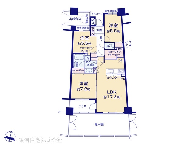 G00373812 神奈川県横浜市瀬谷区五貫目町 中古マンション 3499万円【間取図】