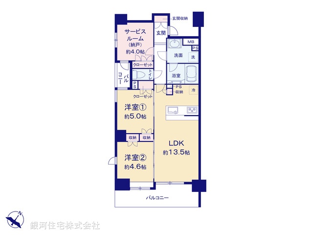 G00373886 神奈川県川崎市川崎区南町 中古マンション 5480万円【間取図】