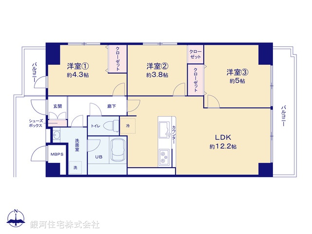 G00373893 神奈川県横浜市鶴見区生麦３丁目 中古マンション 2850万円【間取図】