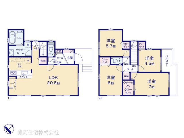 G00373921 東京都稲城市平尾２丁目 新築一戸建て 5399万円【間取図】