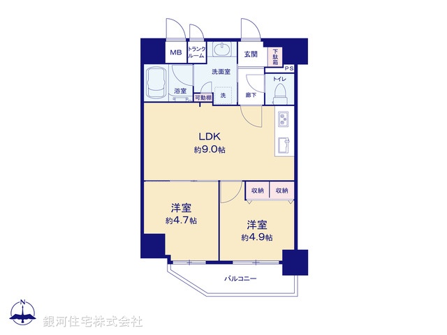 G00373984 東京都台東区蔵前４丁目 中古マンション 6480万円【間取図】