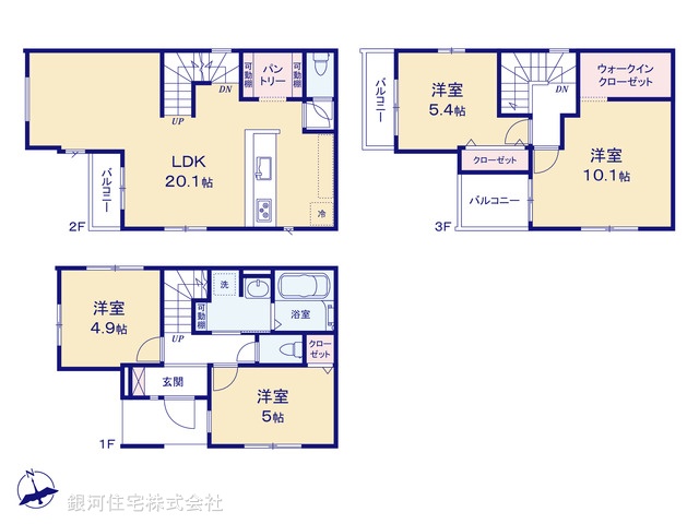 G00374029 埼玉県川口市西川口４丁目 新築一戸建て 6998万円【間取図】