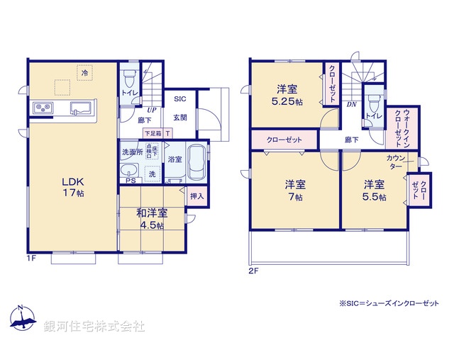 G00374044 東京都立川市西砂町５丁目 新築一戸建て 3880万円【間取図】