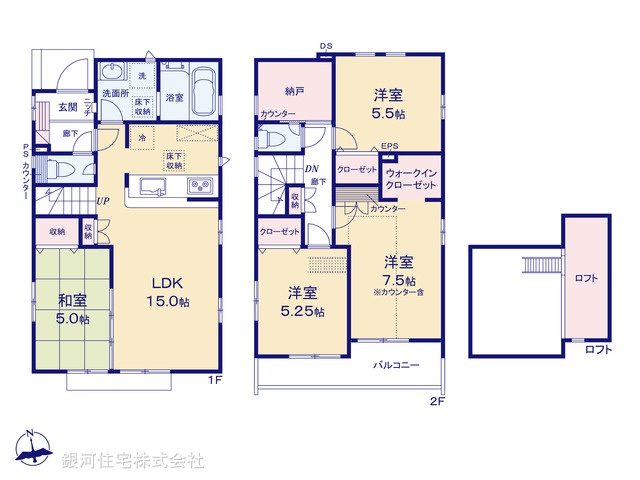 G00374062 東京都国分寺市富士本３丁目 新築一戸建て 5580万円【間取図】