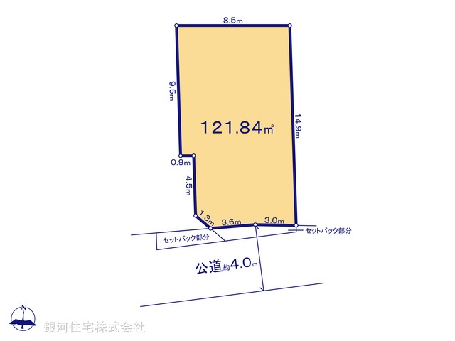 G00374114 東京都国立市中３丁目 土地 5800万円【区画図】