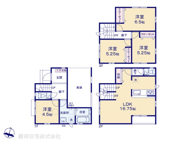 G00374147 東京都足立区本木２丁目 新築一戸建て 5180万円【間取図】