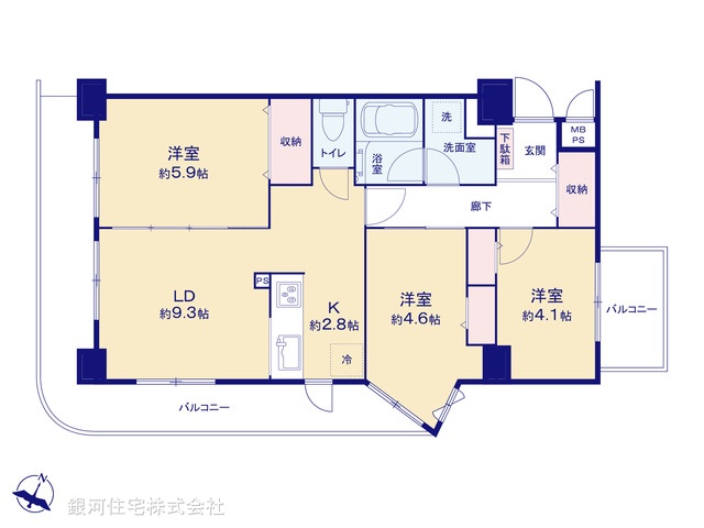 G00374226 東京都板橋区宮本町 中古マンション 5080万円【間取図】