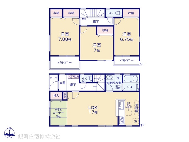 G00374251 埼玉県春日部市備後西２丁目 新築一戸建て 3580万円【間取図】