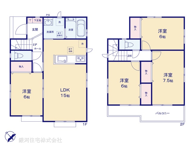 G00374266 東京都町田市図師町 新築一戸建て 3590万円【間取図】