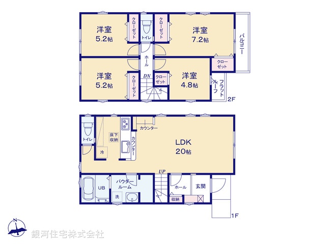 G00374271 東京都立川市西砂町６丁目 新築一戸建て 4499万円【間取図】
