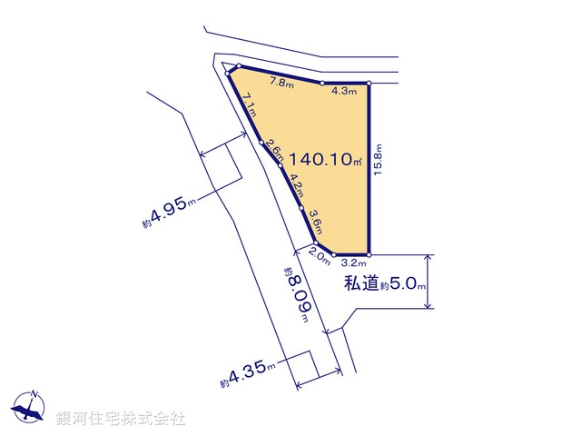 G00374272 東京都日野市新町３丁目 土地 4030万円【区画図】
