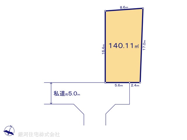 G00374275 東京都日野市新町３丁目 土地 3980万円【区画図】