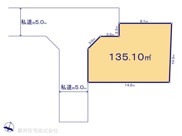 G00374281 東京都日野市新町３丁目 土地 3930万円【区画図】