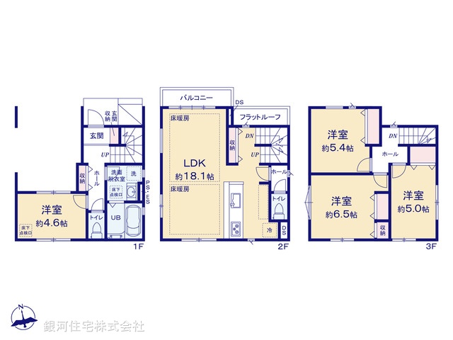 G00374322 埼玉県さいたま市浦和区瀬ヶ崎５丁目 新築一戸建て 4398万円【間取図】