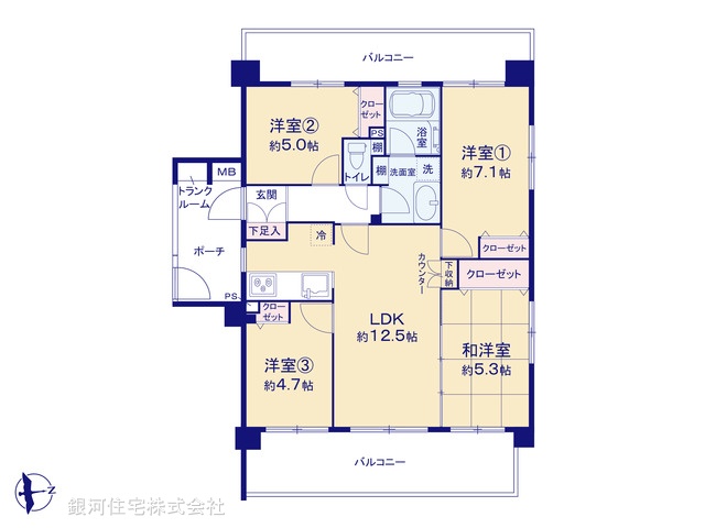 G00374330 東京都町田市小山ヶ丘４丁目 中古マンション 4190万円【間取図】