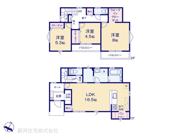 G00374345 埼玉県川越市今成３丁目 新築一戸建て 3880万円【間取図】