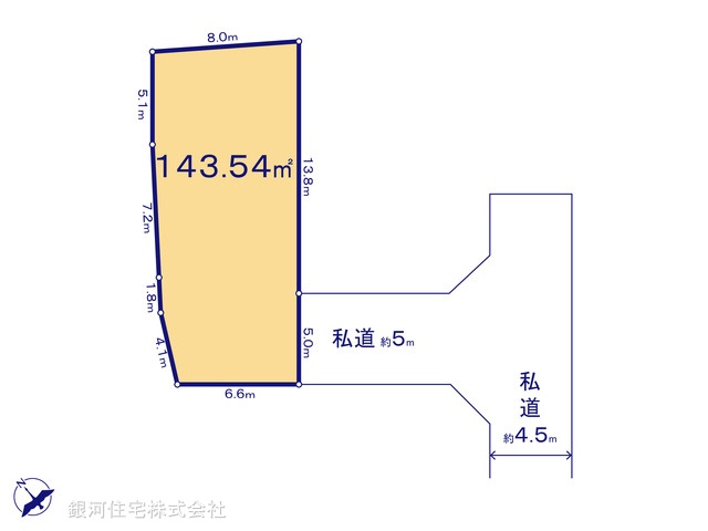 G00374349 東京都町田市真光寺１丁目 土地(建築条件付土地) 2290万円【区画図】