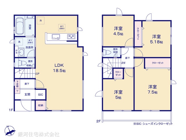 G00374410 神奈川県相模原市南区下溝 新築一戸建て 3300万円【間取図】