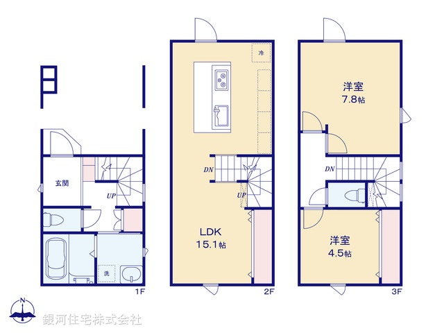 G00374446 東京都墨田区八広３丁目 新築一戸建て 6580万円【間取図】