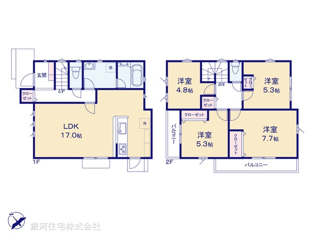 G00374449 神奈川県横浜市戸塚区柏尾町 新築一戸建て 4480万円【間取図】