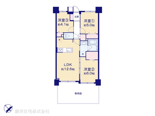 G00374573 神奈川県横浜市鶴見区市場下町 中古マンション 4398万円【間取図】