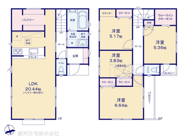 G00374683 東京都練馬区富士見台４丁目 新築一戸建て 6980万円【間取図】