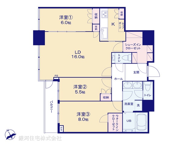 G00374685 東京都港区虎ノ門３丁目 中古マンション 5億6990万円【間取図】