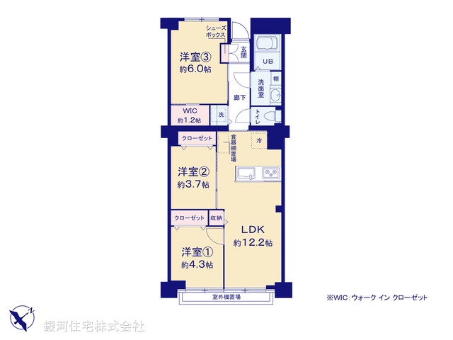 G00374692 東京都新宿区新宿７丁目 中古マンション 5299万円【間取図】