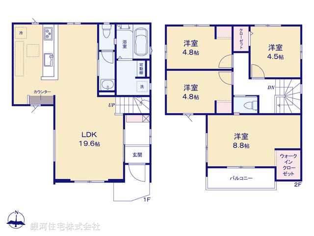 G00374739 埼玉県さいたま市浦和区木崎４丁目 新築一戸建て 4299万円【間取図】