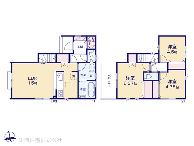G00374743 埼玉県所沢市大字久米 新築一戸建て 3980万円【間取図】