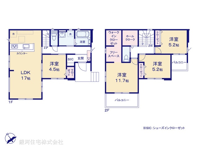 G00374775 埼玉県所沢市北原町 新築一戸建て 5099万円【間取図】