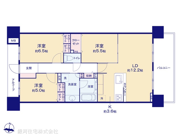 G00374798 埼玉県三郷市戸ヶ崎２丁目 中古マンション 2698万円【間取図】