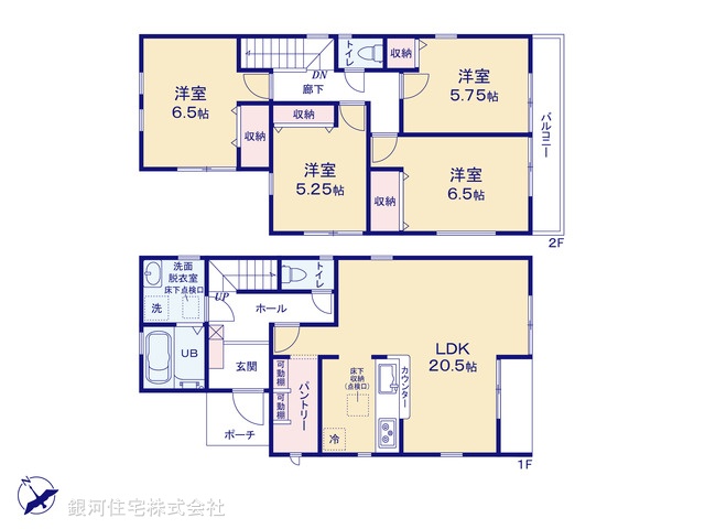 G00374804 千葉県松戸市高塚新田 新築一戸建て 3980万円【間取図】