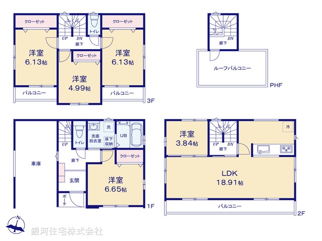 G00374813 神奈川県川崎市川崎区京町１丁目 新築一戸建て 6380万円【間取図】