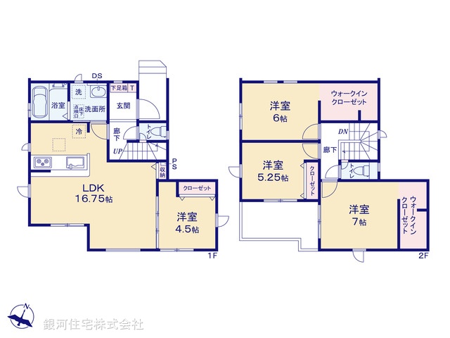 G00374815 埼玉県草加市遊馬町 新築一戸建て 3980万円【間取図】