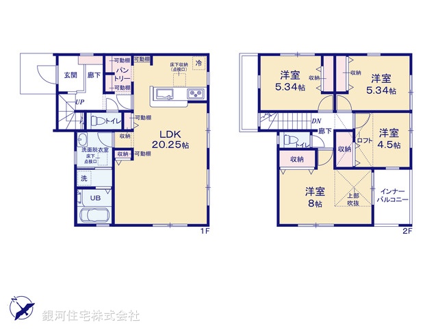 G00374822 神奈川県横浜市旭区中沢２丁目 新築一戸建て 6280万円【間取図】