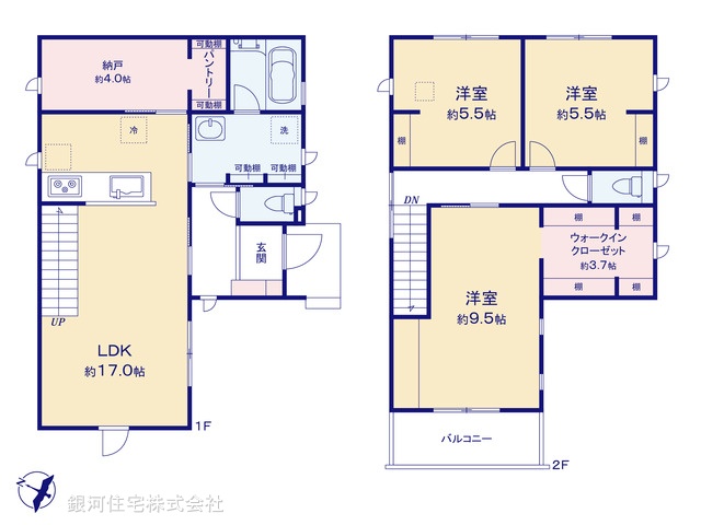 G00374845 埼玉県草加市手代３丁目 新築一戸建て 5280万円【間取図】
