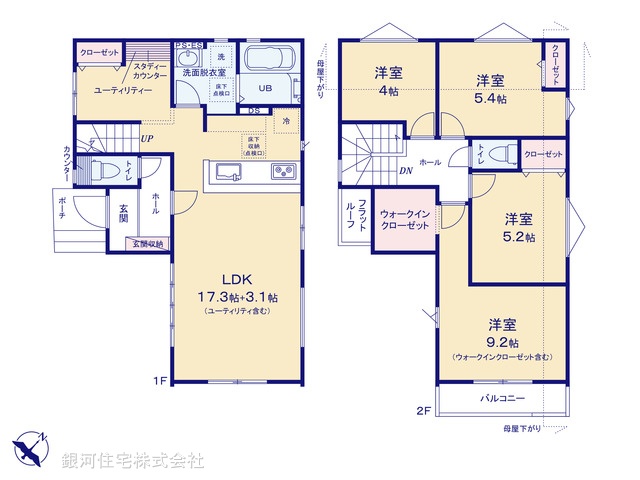 G00374852 千葉県八千代市八千代台北１２丁目 新築一戸建て 3488万円【間取図】
