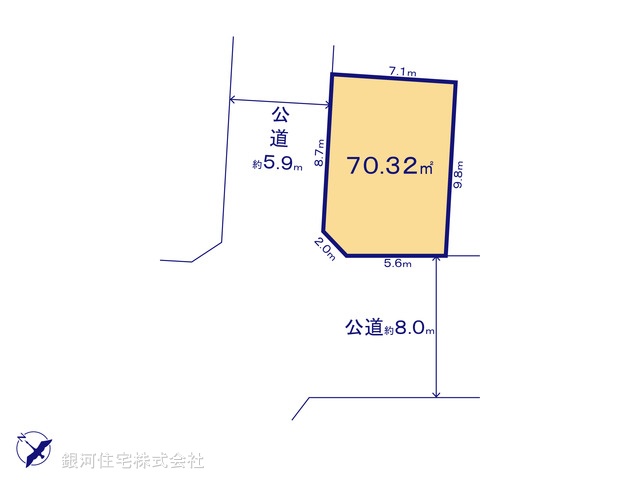 G00374878 埼玉県川越市清水町 土地 1980万円【区画図】