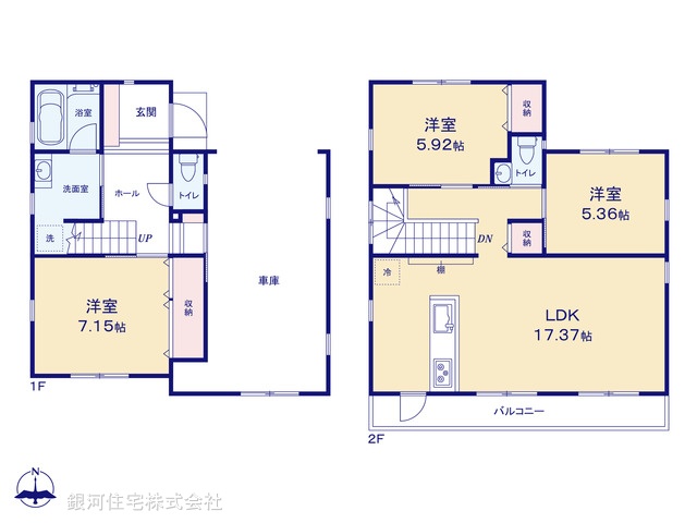G00374886 神奈川県鎌倉市岩瀬１丁目 新築一戸建て 8450万円【間取図】