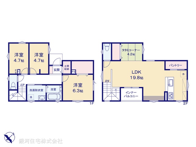 G00374887 埼玉県川越市大字的場 新築一戸建て 3480万円【間取図】