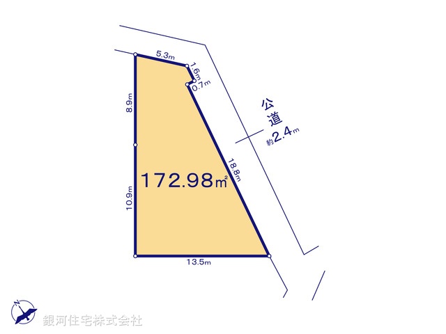 G00374888 神奈川県川崎市高津区久地１丁目 土地 3780万円【区画図】